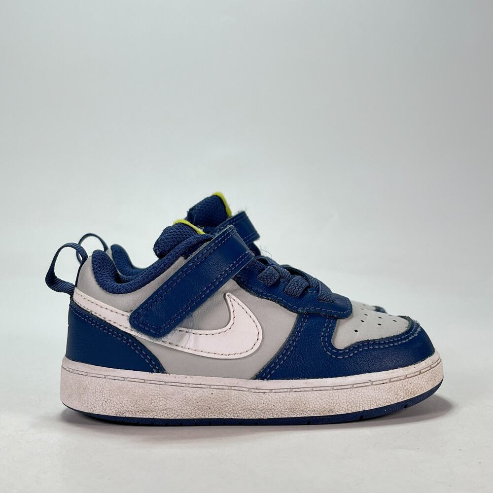 Nike Court Borough Low 2 Grey Fog Mystic Navy Casual Shoes BQ5453-016 Kids Sz 7C